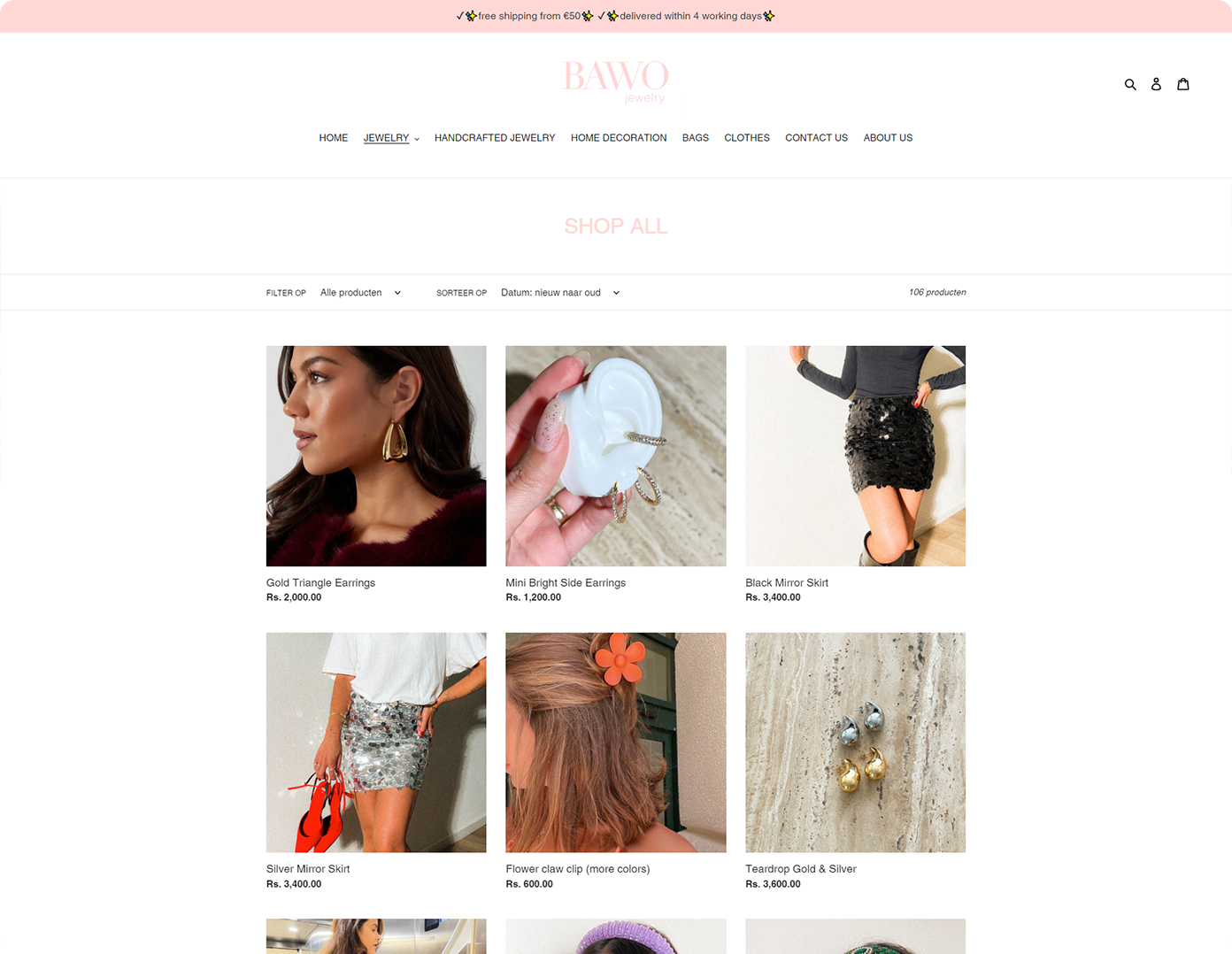 Bawo Jewelry’s product page